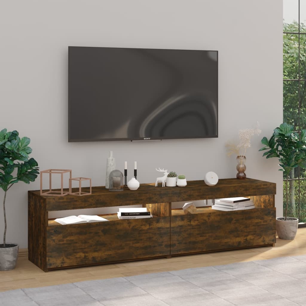 VidaXL Tv-meubelen met LED-verlichting 2 st 75x35x40 cm gerookt eiken