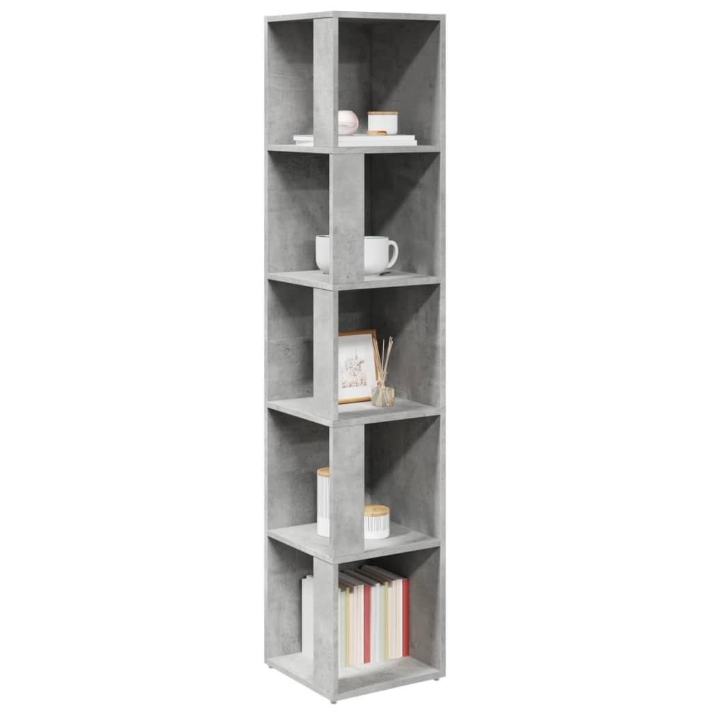 VidaXL Hoekkast 33x33x164,5 cm spaanplaat betongrijs