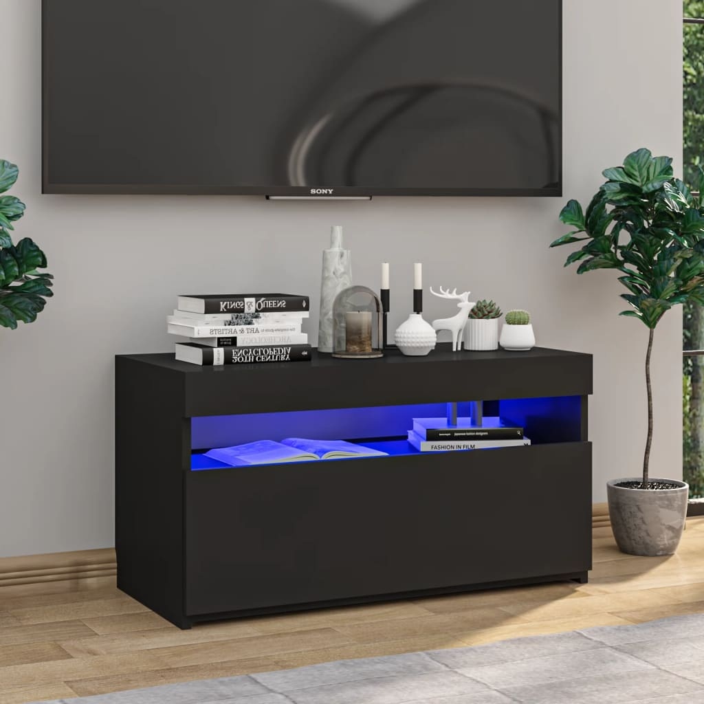 VidaXL Tv-meubel met LED-verlichting 75x35x40 cm zwart