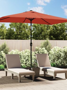 vidaXL Parasol met metalen paal 300x200 cm terracotta