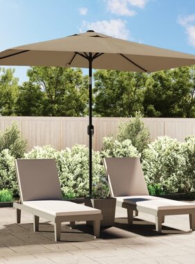 vidaXL Parasol met metalen paal 300x200 cm taupe