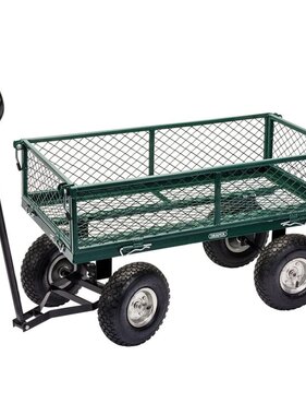 vidaXL Tuinwagen staalgaas 86,5x46,5x21 cm groen en zwart