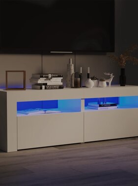 vidaXL Tv-meubel met LED-verlichting 120x35x40 cm hoogglans wit