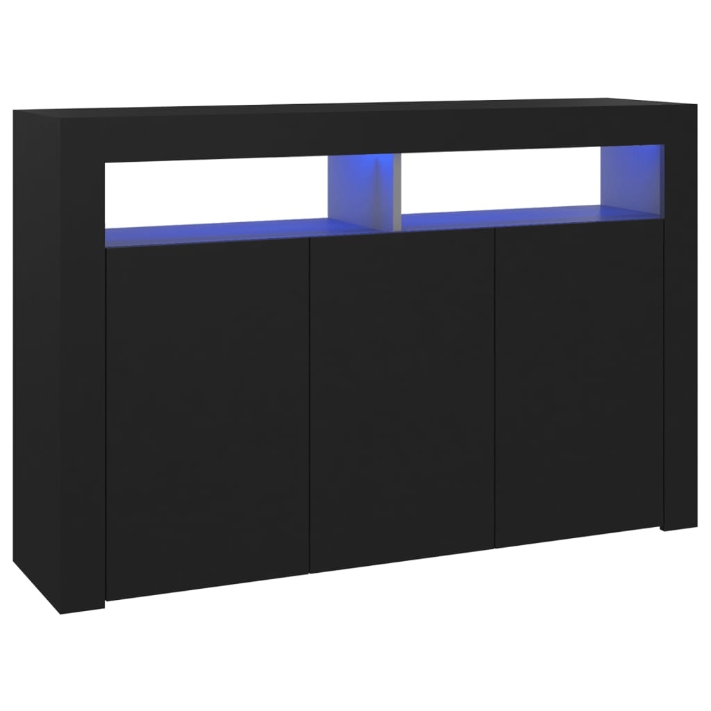 vidaXL Dressoir met LED-verlichting 115,5x30x75 cm zwart