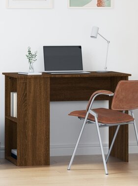 VidaXL Bureau 100x55x75 cm bewerkt hout bruin eikenkleur