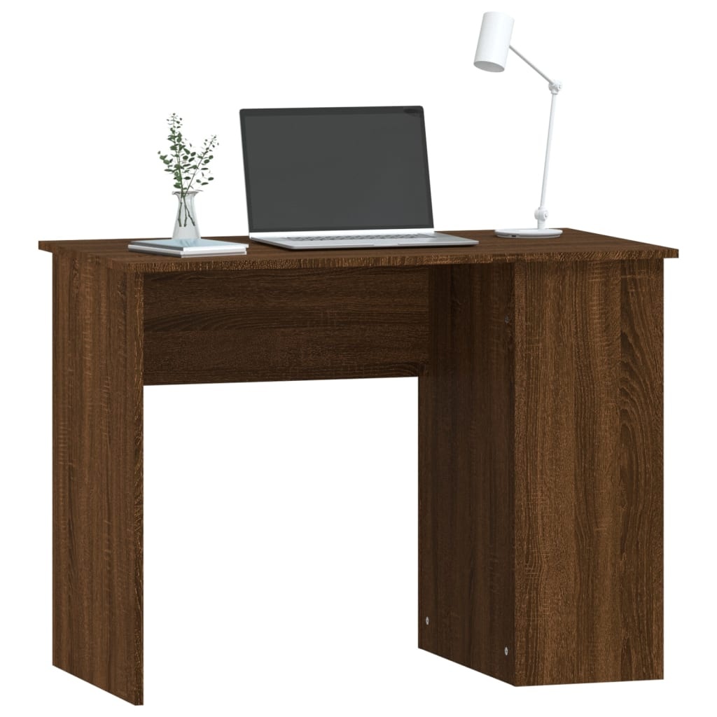 VidaXL Bureau 100x55x75 cm bewerkt hout bruin eikenkleur