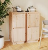 VidaXL Dressoirs 2 st 31,5x34x75 cm massief grenenhout