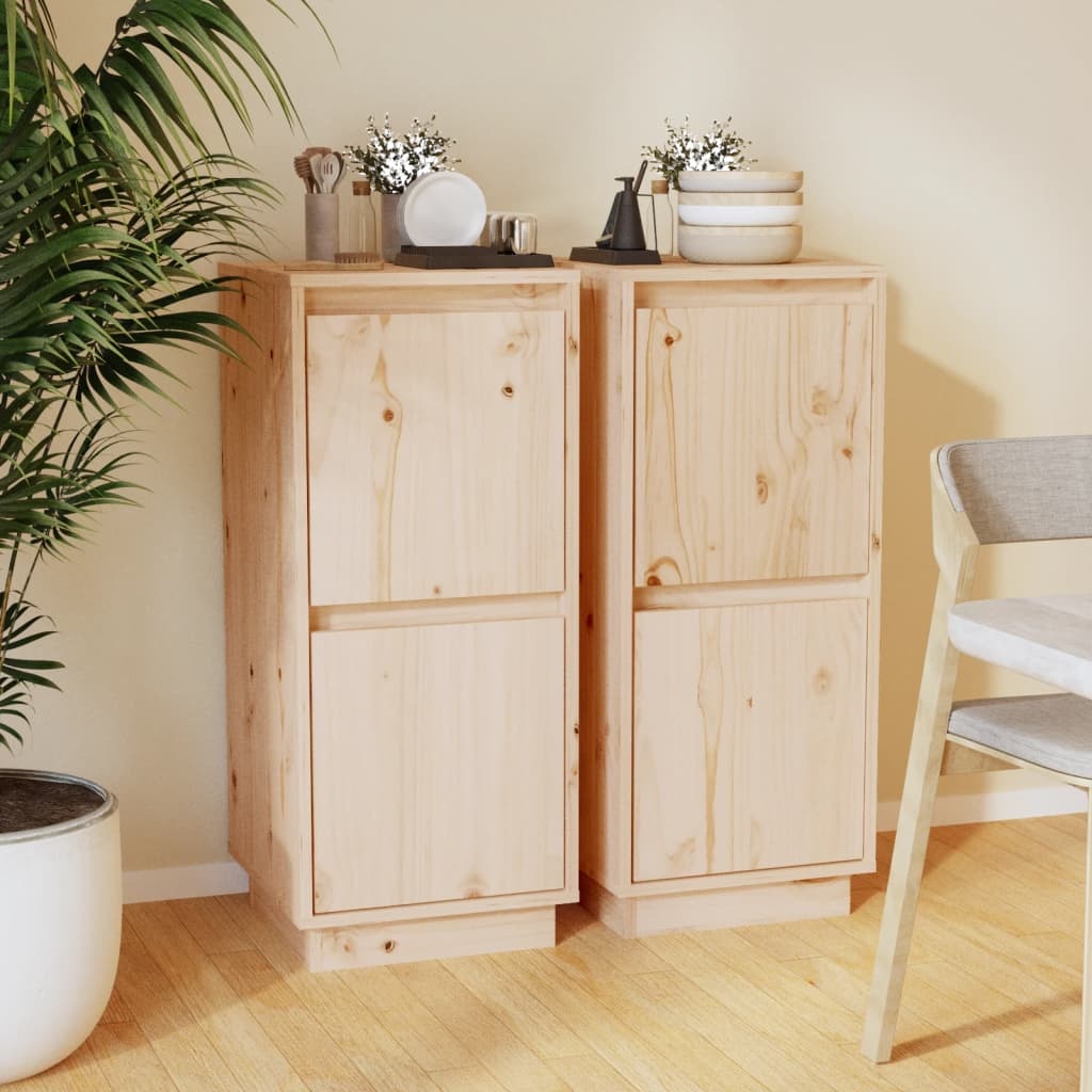 VidaXL Dressoirs 2 st 31,5x34x75 cm massief grenenhout