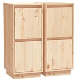 VidaXL Dressoirs 2 st 31,5x34x75 cm massief grenenhout