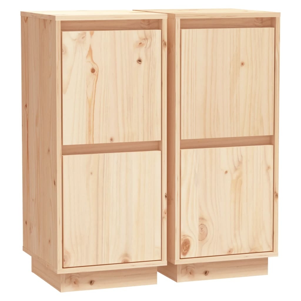 VidaXL Dressoirs 2 st 31,5x34x75 cm massief grenenhout