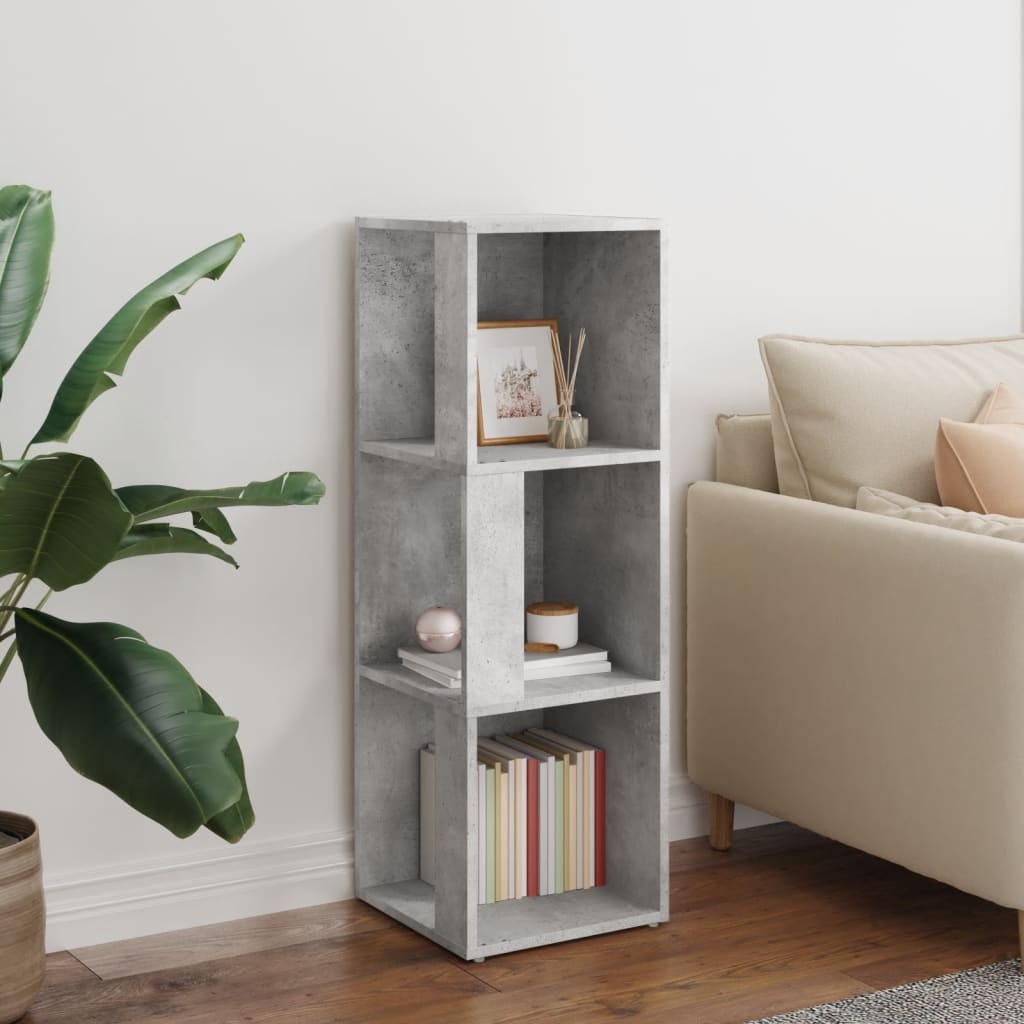 VidaXL Hoekkast 33x33x100 cm spaanplaat betongrijs