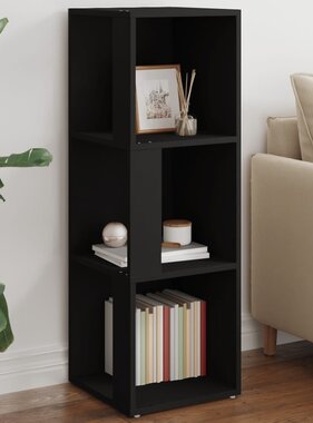 VidaXL Hoekkast 33x33x100 cm spaanplaat zwart