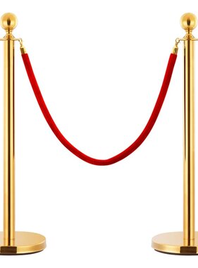 VidaXL Afzetkoord fluweel rood en goudkleurig