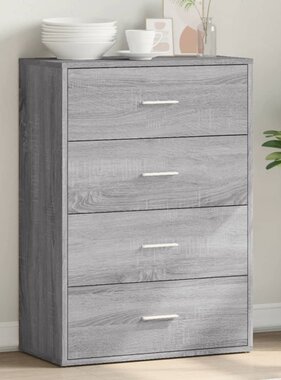 VidaXL Dressoir 60x31x84 cm bewerkt hout grijs sonoma eikenkleurig