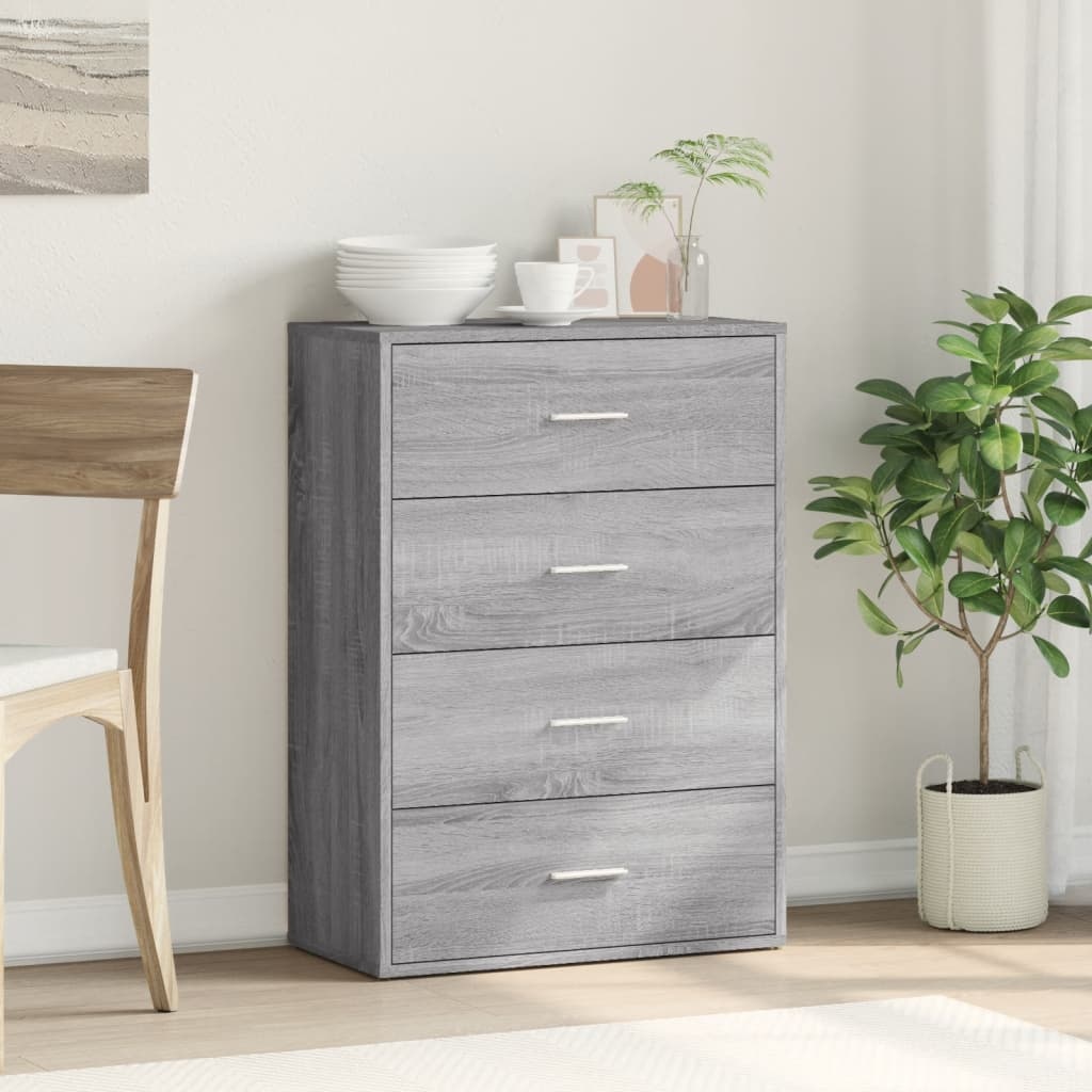 VidaXL Dressoir 60x31x84 cm bewerkt hout grijs sonoma eikenkleurig