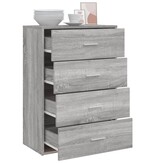 VidaXL Dressoir 60x31x84 cm bewerkt hout grijs sonoma eikenkleurig