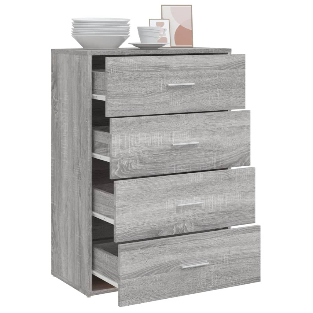VidaXL Dressoir 60x31x84 cm bewerkt hout grijs sonoma eikenkleurig