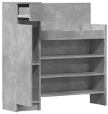 vidaXL Schoenenkast 100,5x28x100 cm bewerkt hout betongrijs