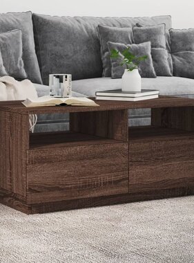 VidaXL Salontafel met LED-verlichting 90x49x40 cm bruineikenkleurig