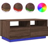 VidaXL Salontafel met LED-verlichting 90x49x40 cm bruineikenkleurig