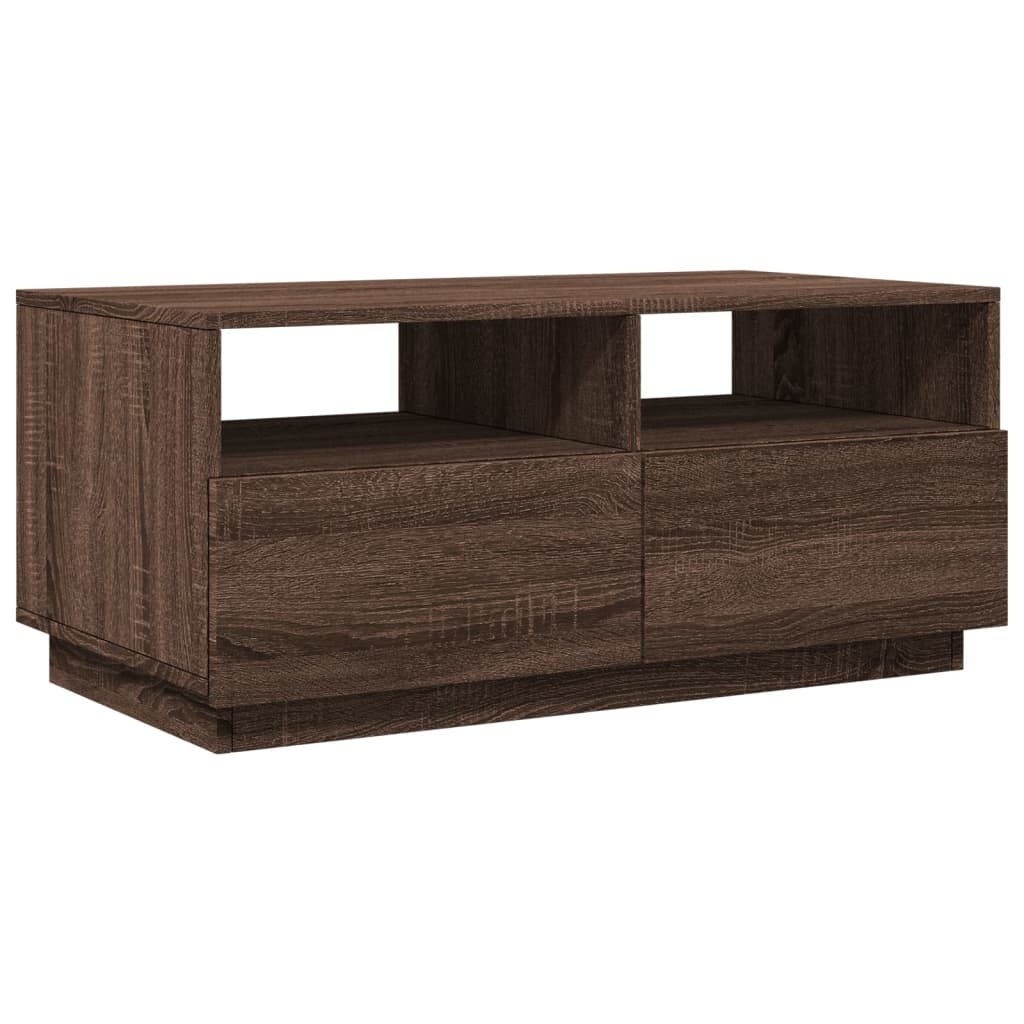 VidaXL Salontafel met LED-verlichting 90x49x40 cm bruineikenkleurig