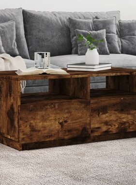 VidaXL Salontafel met LED-verlichting 90x49x40 cm gerookt eikenkleurig