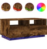 VidaXL Salontafel met LED-verlichting 90x49x40 cm gerookt eikenkleurig