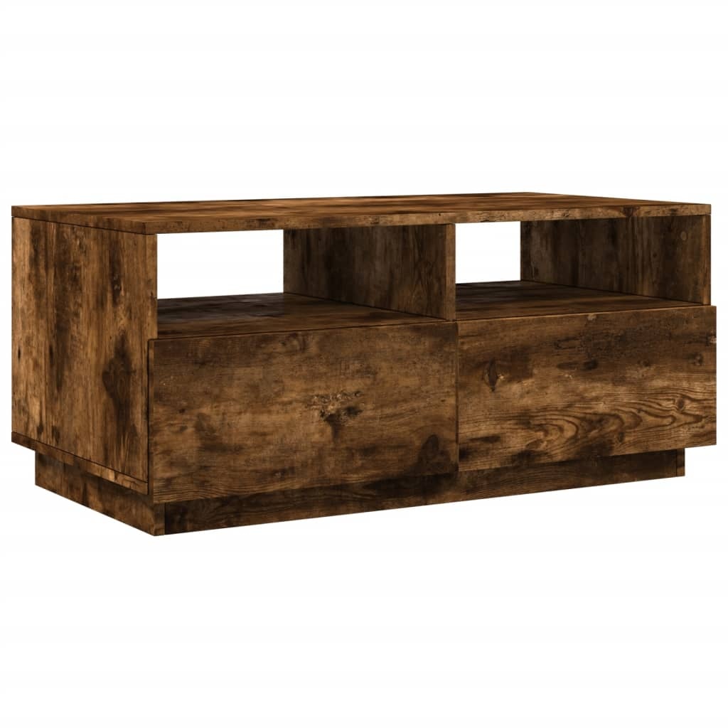 VidaXL Salontafel met LED-verlichting 90x49x40 cm gerookt eikenkleurig