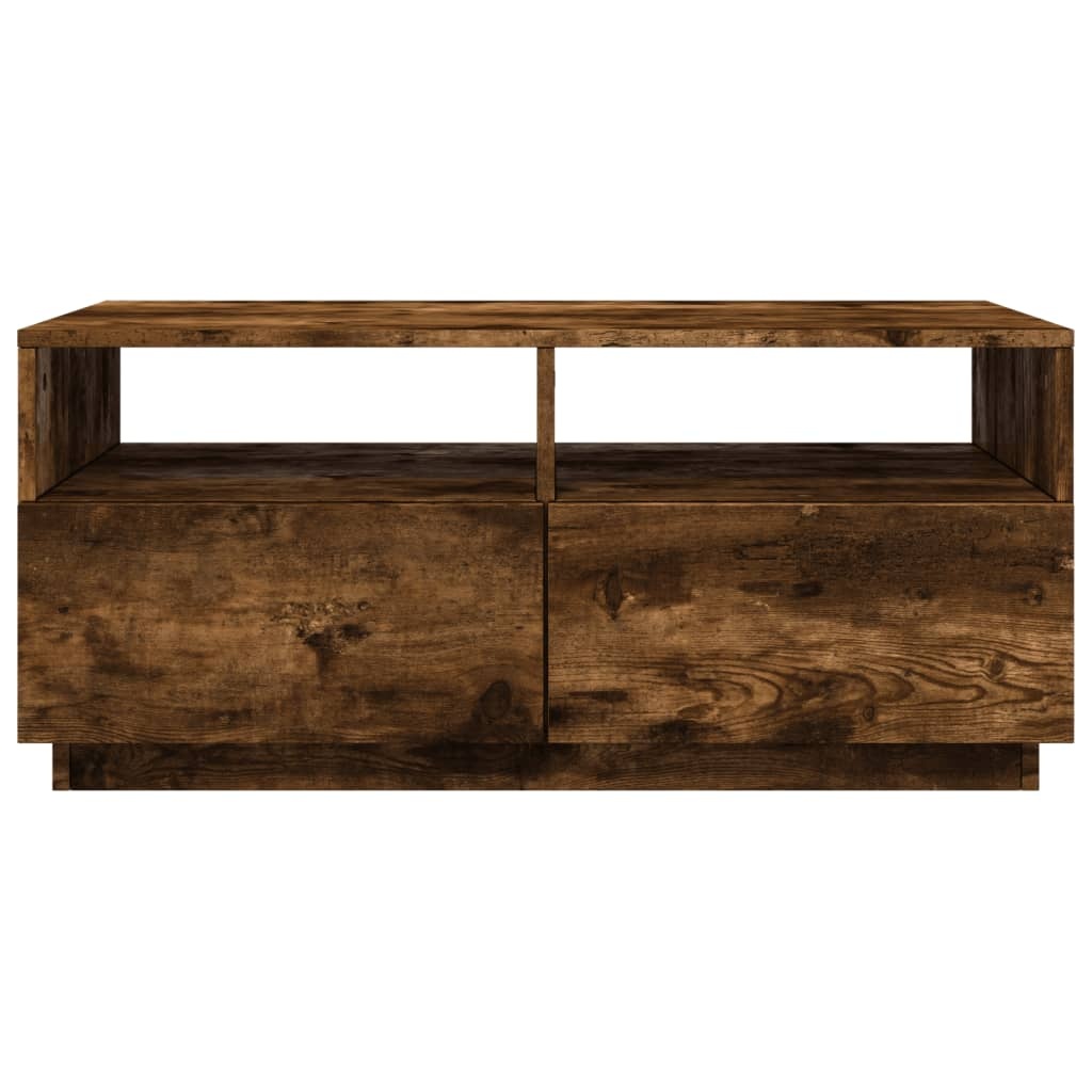 VidaXL Salontafel met LED-verlichting 90x49x40 cm gerookt eikenkleurig