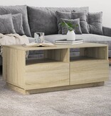 VidaXL Salontafel met LED-verlichting 90x49x40 cm sonoma eikenkleurig