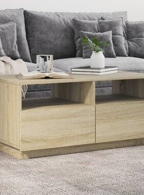 VidaXL Salontafel met LED-verlichting 90x49x40 cm sonoma eikenkleurig