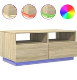 VidaXL Salontafel met LED-verlichting 90x49x40 cm sonoma eikenkleurig