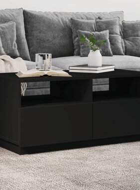 VidaXL Salontafel met LED-verlichting 90x49x40 cm zwart