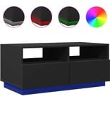 VidaXL Salontafel met LED-verlichting 90x49x40 cm zwart