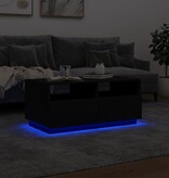 VidaXL Salontafel met LED-verlichting 90x49x40 cm zwart