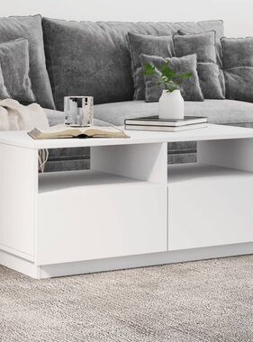 VidaXL Salontafel met LED-verlichting 90x49x40 cm wit