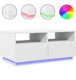 VidaXL Salontafel met LED-verlichting 90x49x40 cm wit