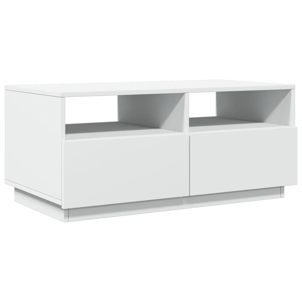 VidaXL Salontafel met LED-verlichting 90x49x40 cm wit