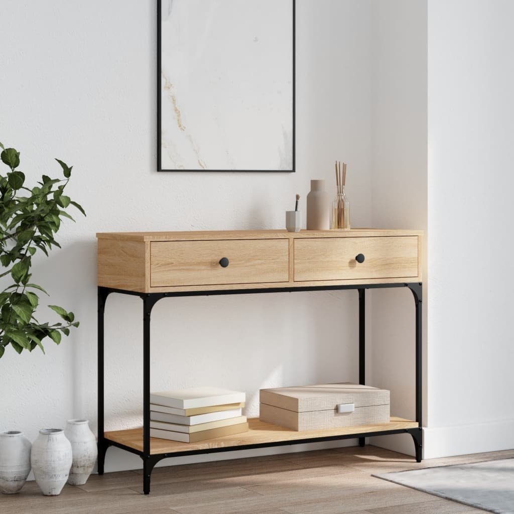 VidaXL Wandtafel 100x34,5x75 cm bewerkt hout sonoma eikenkleurig