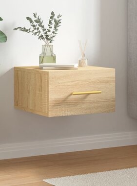 VidaXL Nachtkastje wandgemonteerd 35x35x20 cm sonoma eikenkleurig