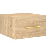 VidaXL Nachtkastje wandgemonteerd 35x35x20 cm sonoma eikenkleurig