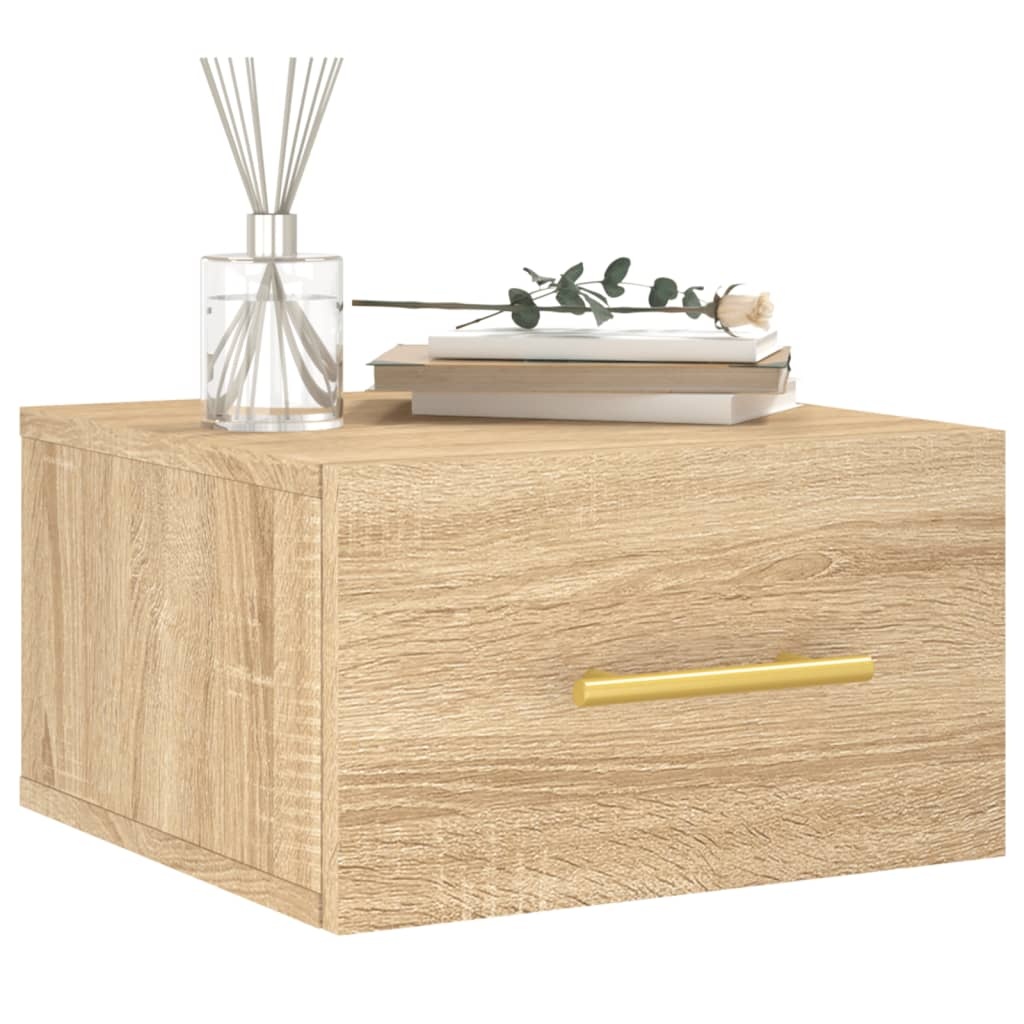 VidaXL Nachtkastje wandgemonteerd 35x35x20 cm sonoma eikenkleurig