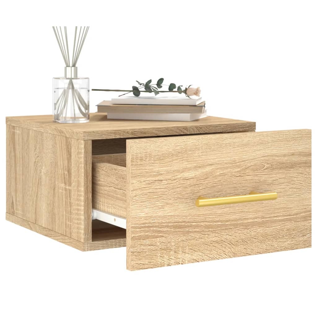 VidaXL Nachtkastje wandgemonteerd 35x35x20 cm sonoma eikenkleurig