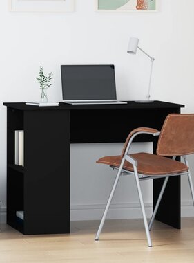 VidaXL Bureau 100x55x75 cm bewerkt hout zwart