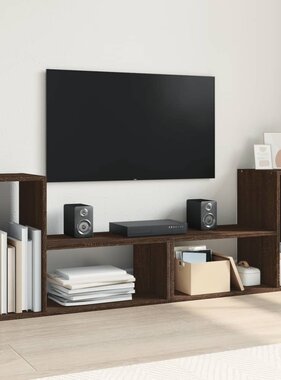 VidaXL Tv-meubelen 2 st 75x30x50 cm bewerkt hout bruin eikenkleurig