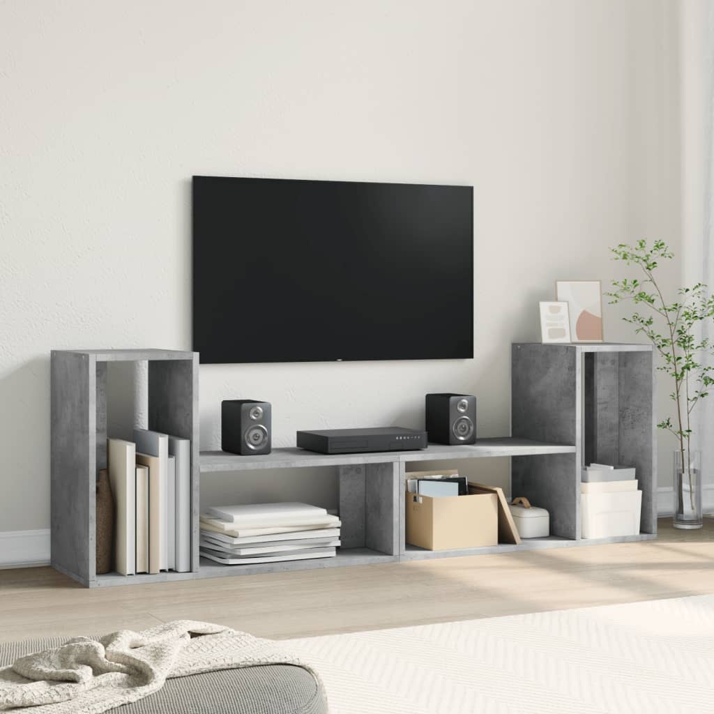 VidaXL Tv-meubelen 2 st 75x30x50 cm bewerkt hout betongrijs