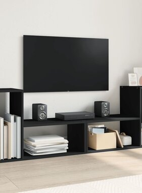 VidaXL Tv-meubelen 2 st 75x30x50 cm bewerkt hout zwart