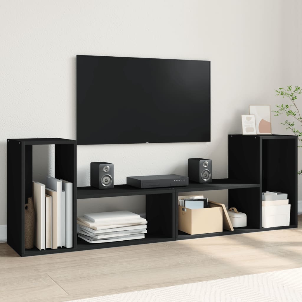 VidaXL Tv-meubelen 2 st 75x30x50 cm bewerkt hout zwart