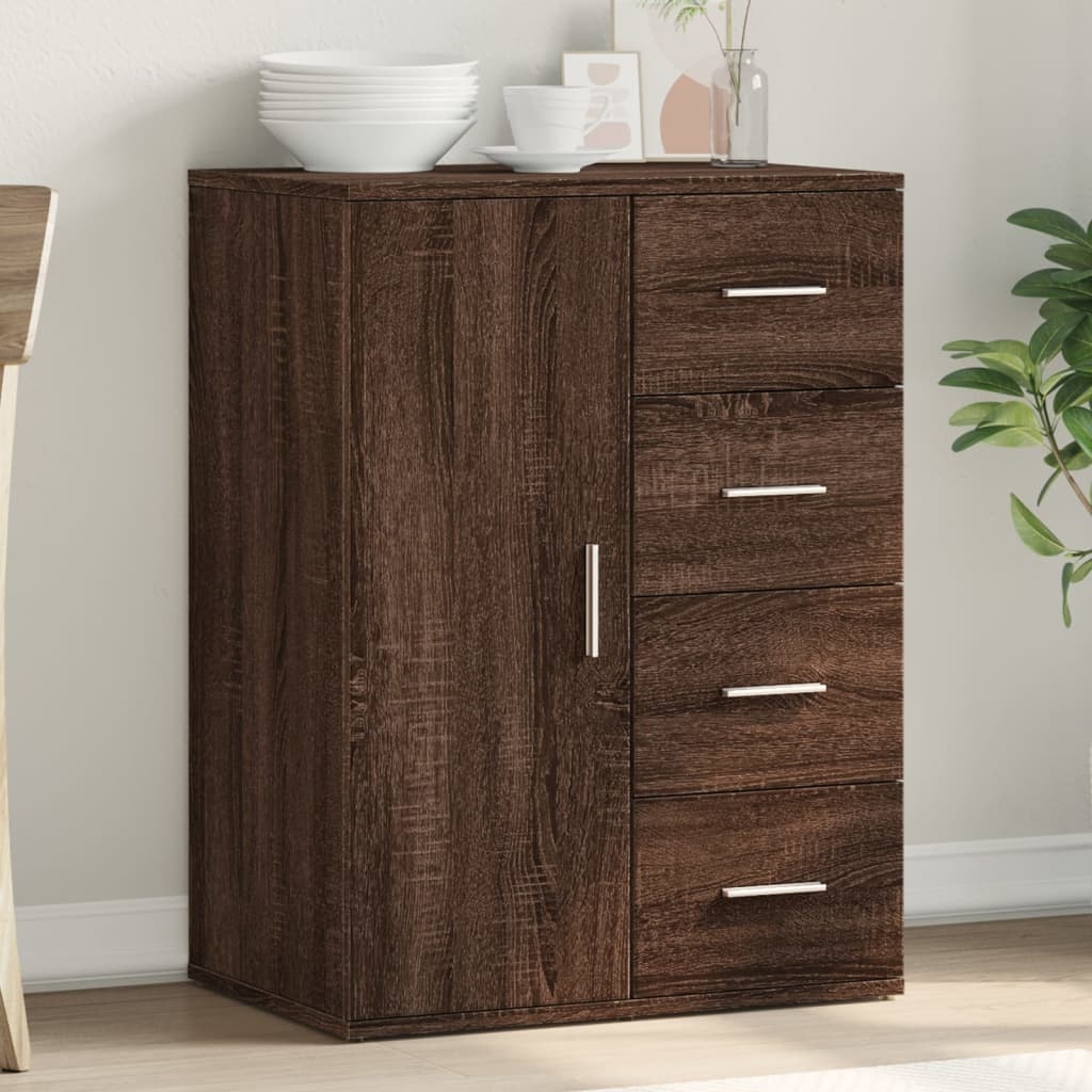 VidaXL Dressoir 59x39x80 cm bewerkt hout bruin eikenkleur
