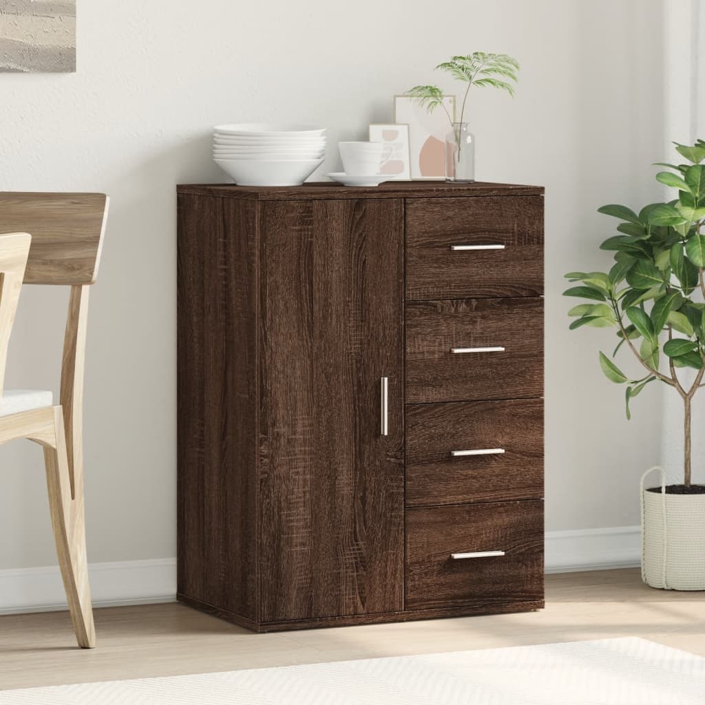 VidaXL Dressoir 59x39x80 cm bewerkt hout bruin eikenkleur